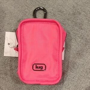 Lug Drizzle Mini Zip Storage Pouch - Powerful Pink - NWT